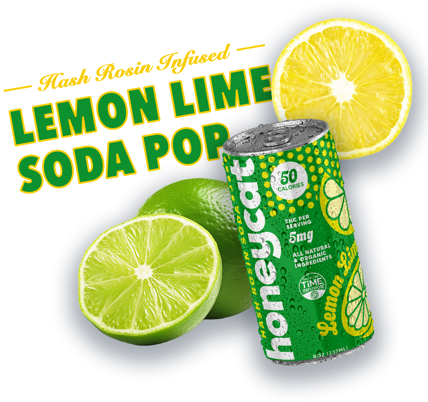 graphic image of lemon lime soda pop with lemon and lime fruit pieces